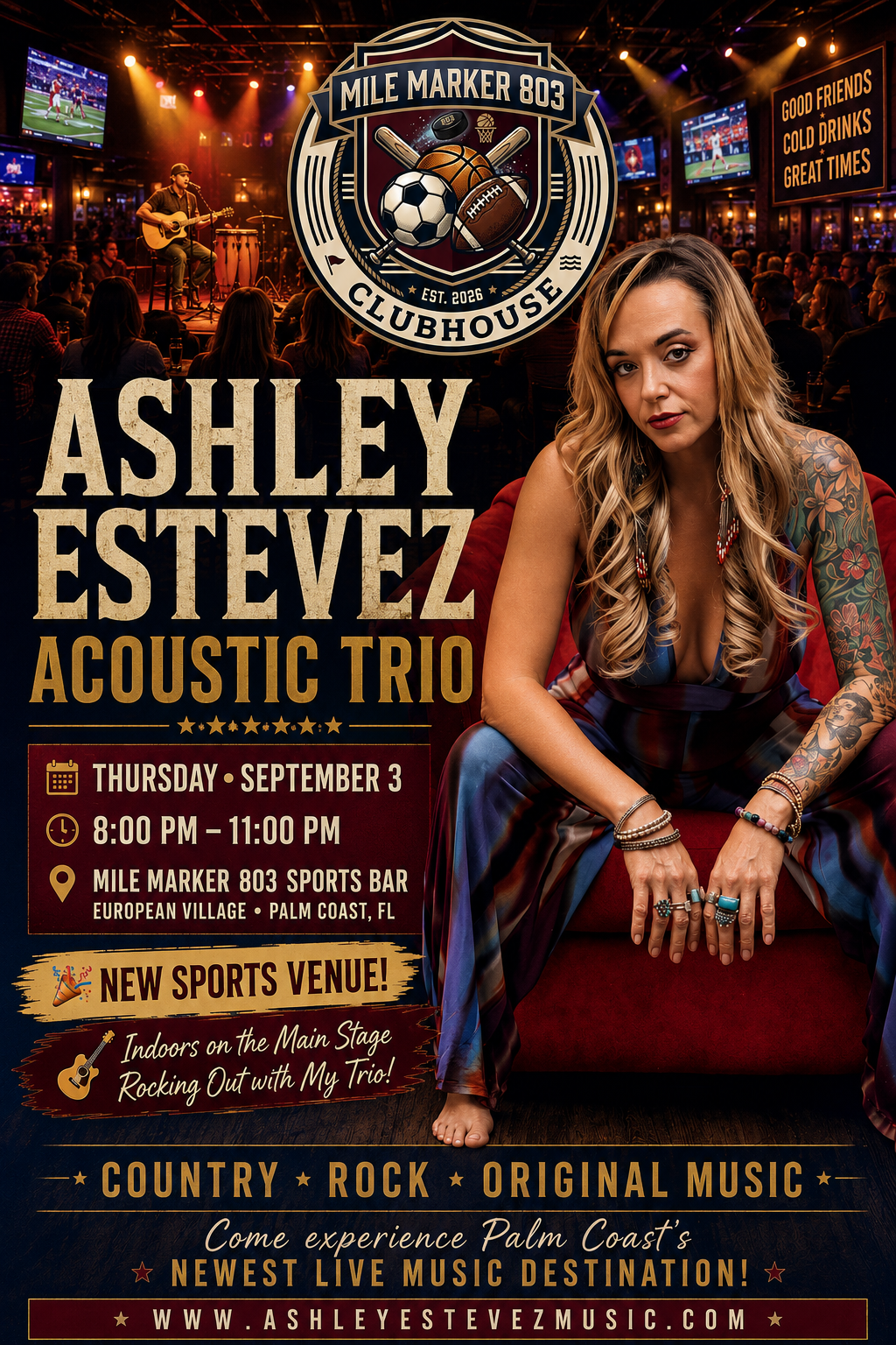 Ashley Estevez Acoustic Trio at Mile Marker 803